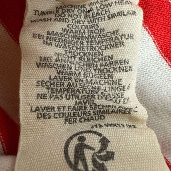 Mini Boden Red & Cream Stripe Long Sleeve T-Shirt size 5-6 Years Boat Neck - Picture 6 of 6